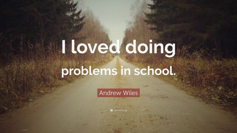 Andrew Wiles Quote: “I loved doing problems in school.”