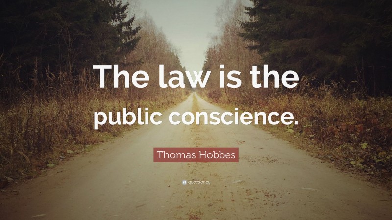 Thomas Hobbes Quote: “The law is the public conscience.”