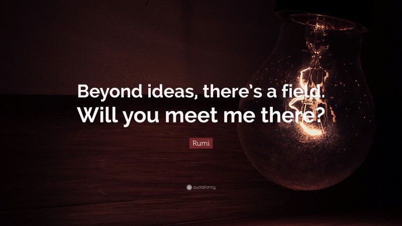 Rumi Quote: “Beyond ideas, there’s a field. Will you meet me there?”