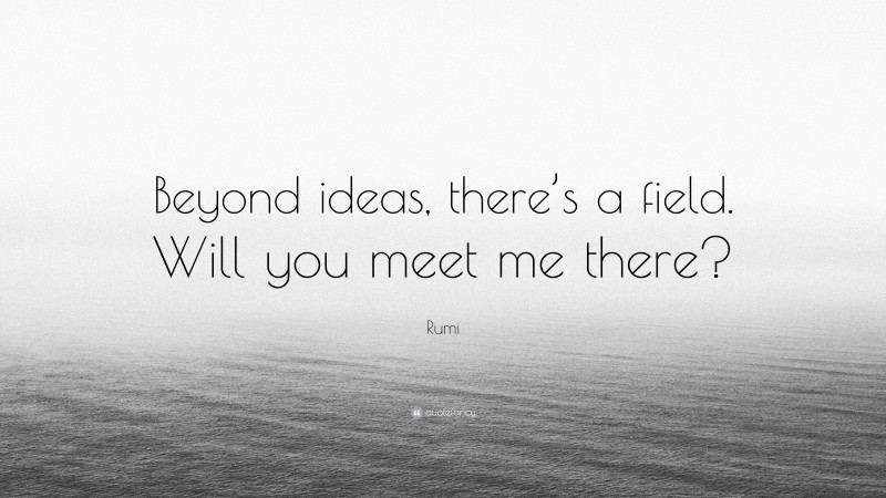 Rumi Quote: “Beyond ideas, there’s a field. Will you meet me there?”