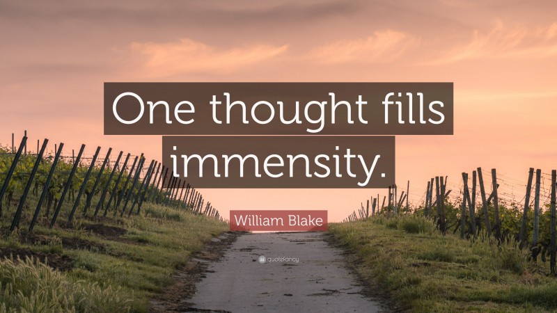 William Blake Quote: “One thought fills immensity.”
