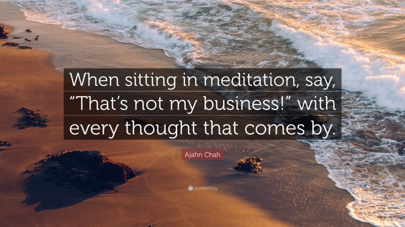 Ajahn Chah Quote: “When sitting in meditation, say, “That’s not my business!” with every thought that comes by.”