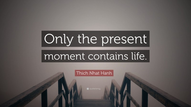 Thich Nhat Hanh Quote: “Only the present moment contains life.”