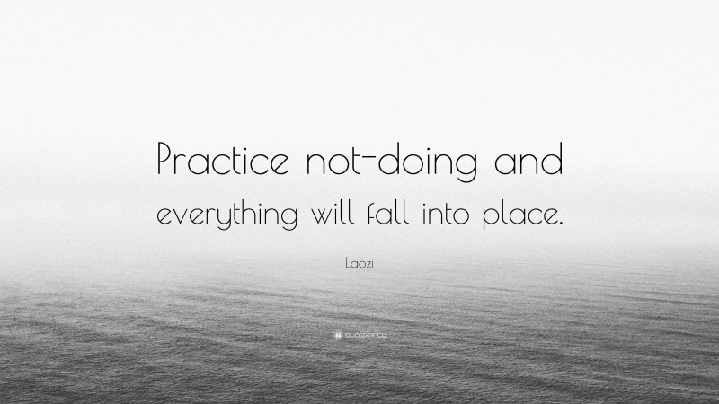 Laozi Quote: “Practice not-doing and everything will fall into place.”