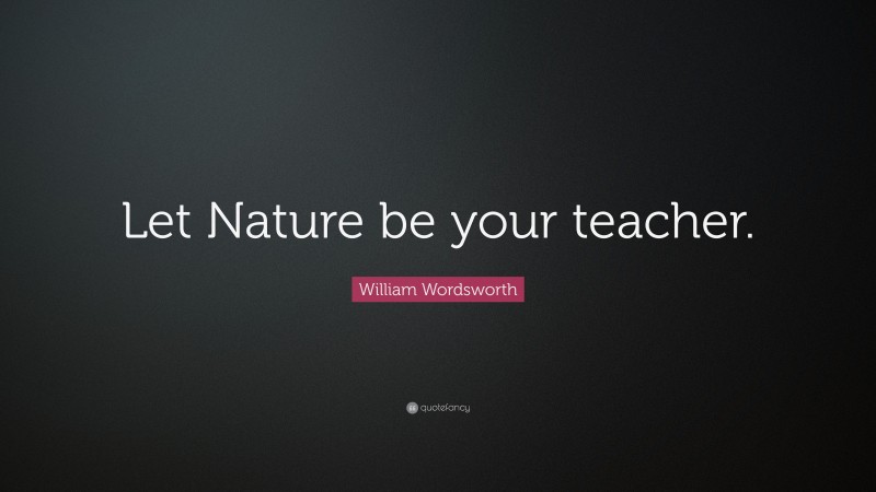William Wordsworth Quote: “Let Nature be your teacher.”