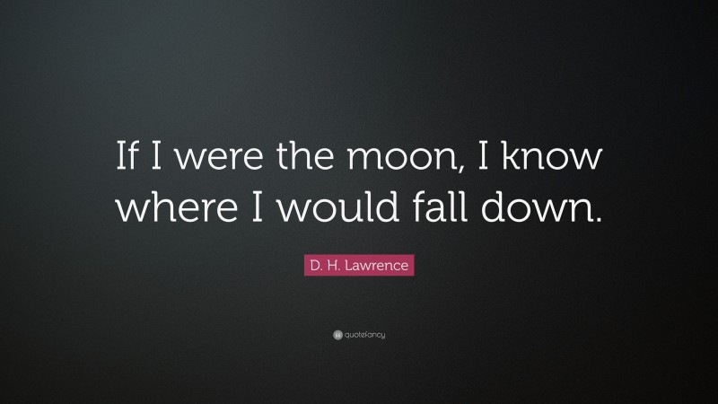 D. H. Lawrence Quote: “If I were the moon, I know where I would fall down.”