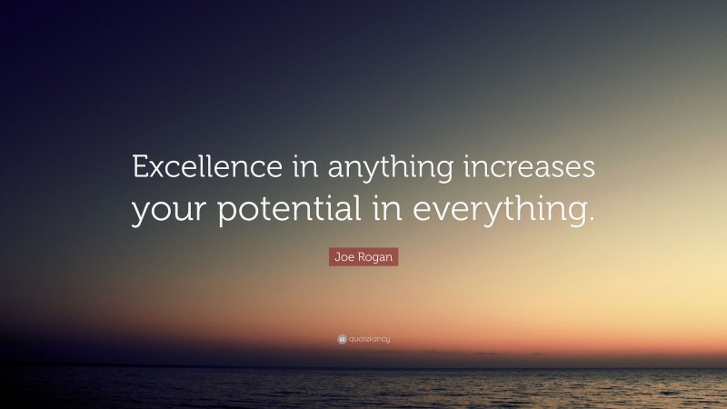 Joe Rogan Quote: “Excellence in anything increases your potential in everything.”