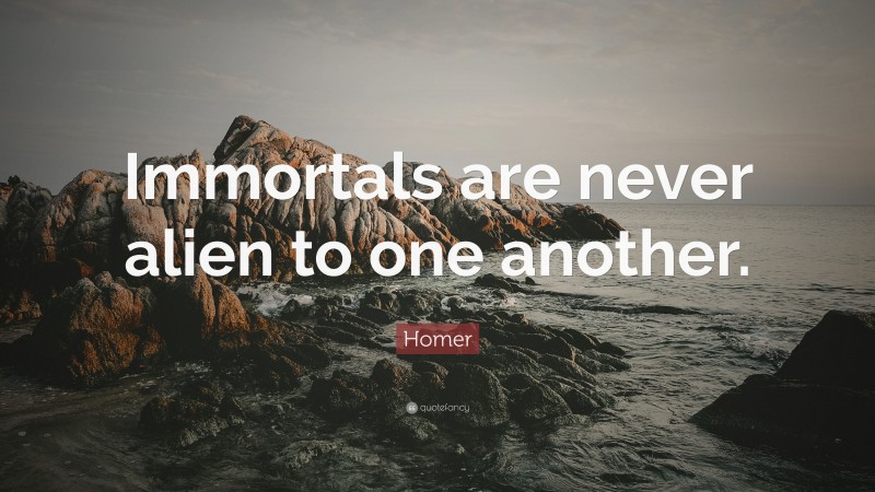 Homer Quote: “Immortals are never alien to one another.”