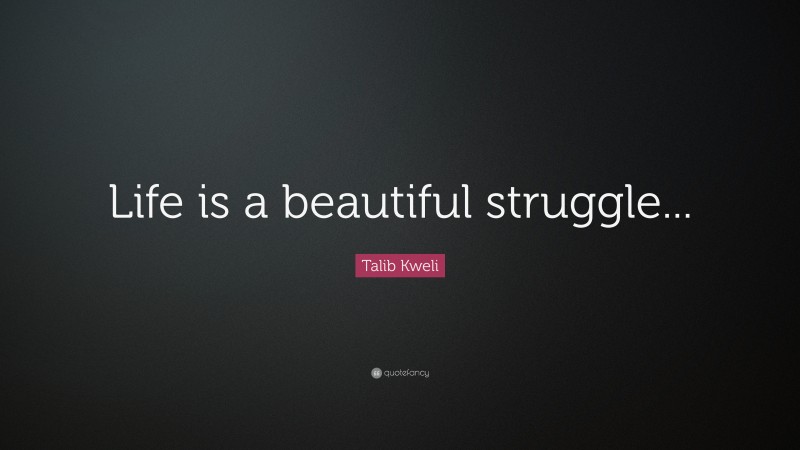 Talib Kweli Quote: “Life is a beautiful struggle...”