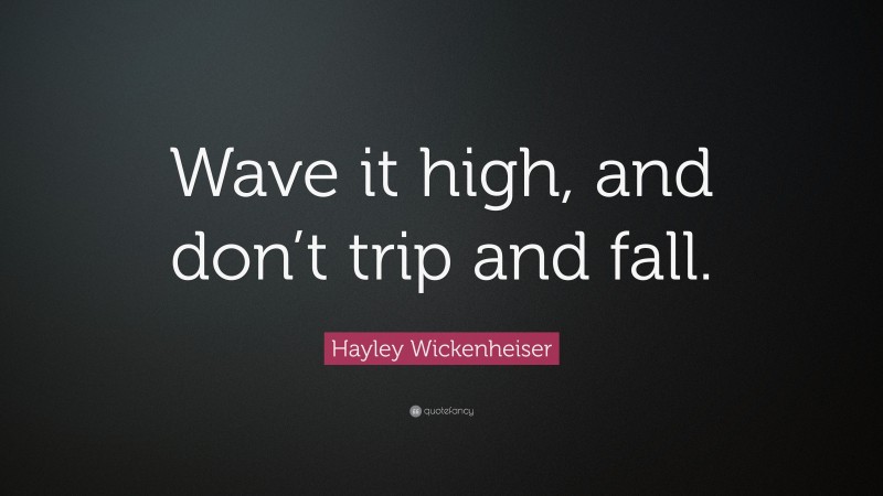 Hayley Wickenheiser Quote: “Wave it high, and don’t trip and fall.”