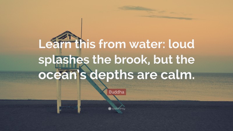 Buddha Quote: “Learn this from water: loud splashes the brook, but the ocean’s depths are calm.”
