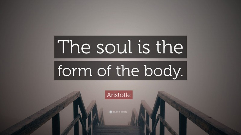 Aristotle Quote: “The soul is the form of the body.”