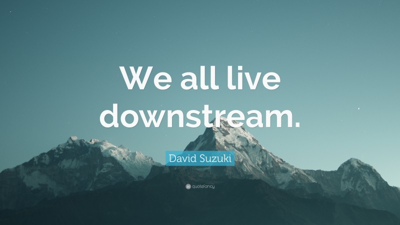 David Suzuki Quote: “We all live downstream.”