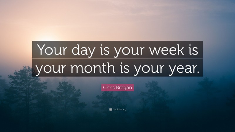 Chris Brogan Quote: “Your day is your week is your month is your year.”