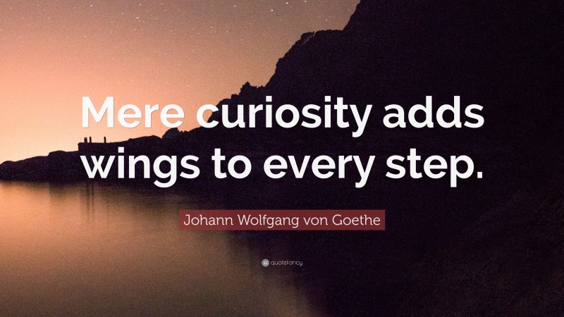 Johann Wolfgang von Goethe Quote: “Mere curiosity adds wings to every step.”