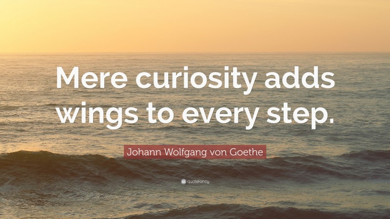 Johann Wolfgang von Goethe Quote: “Mere curiosity adds wings to every step.”