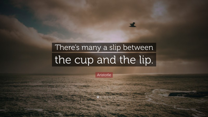Aristotle Quote: “There’s many a slip between the cup and the lip.”