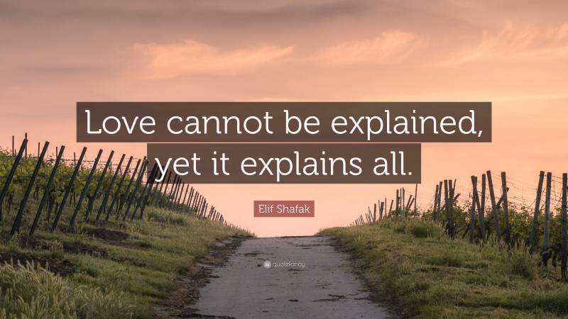 Elif Shafak Quote: “Love cannot be explained, yet it explains all.”