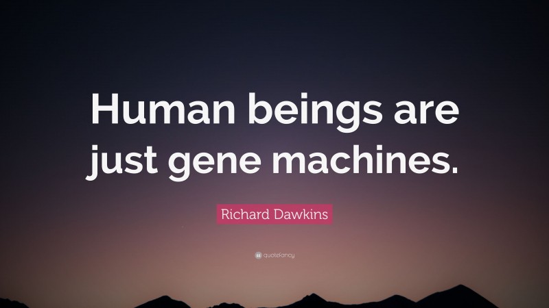 Richard Dawkins Quote: “Human beings are just gene machines.”