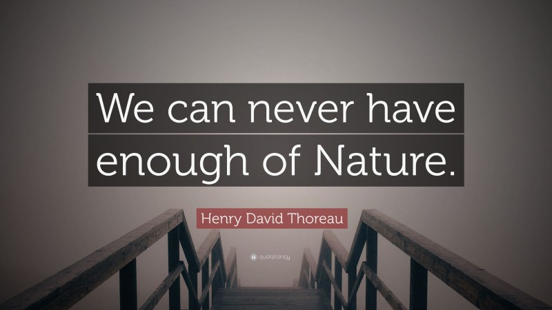 Henry David Thoreau Quote: “We can never have enough of Nature.”