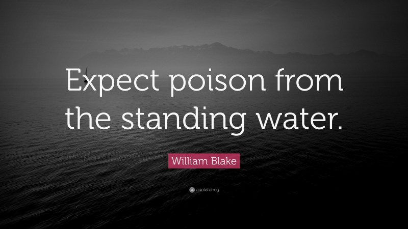 William Blake Quote: “Expect poison from the standing water.”