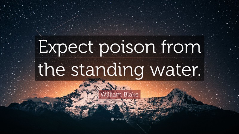 William Blake Quote: “Expect poison from the standing water.”