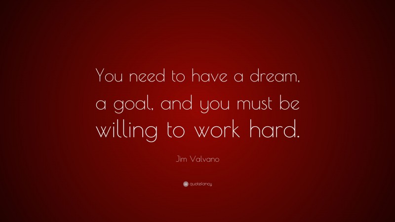 Jim Valvano Quote: “You need to have a dream, a goal, and you must be willing to work hard.”