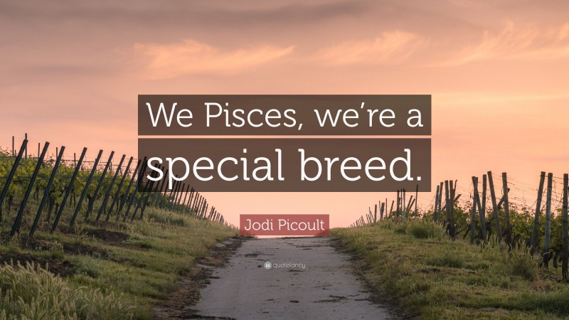Jodi Picoult Quote: “We Pisces, we’re a special breed.”
