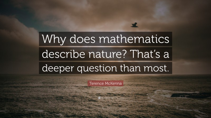 Terence McKenna Quote: “Why does mathematics describe nature? That’s a deeper question than most.”