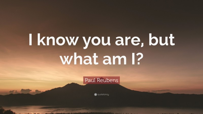 Paul Reubens Quote: “I know you are, but what am I?”