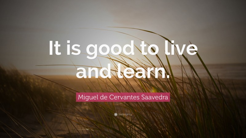 Miguel de Cervantes Saavedra Quote: “It is good to live and learn.”