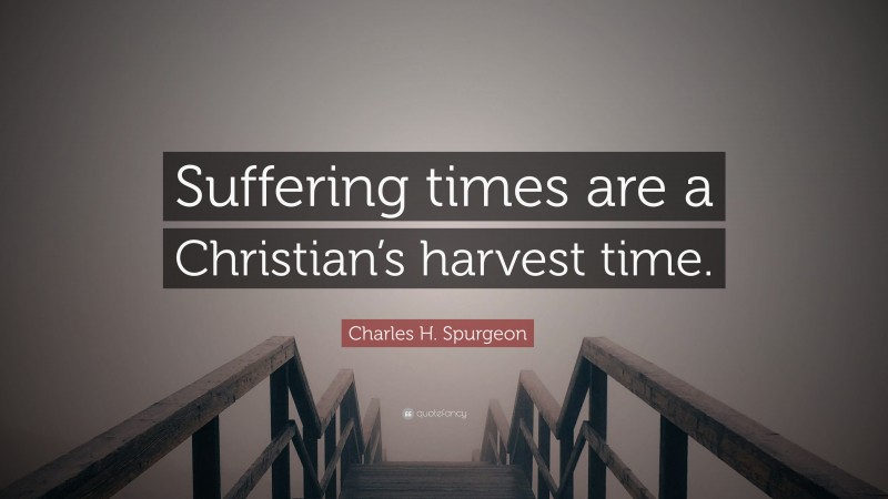 Charles H. Spurgeon Quote: “Suffering times are a Christian’s harvest time.”