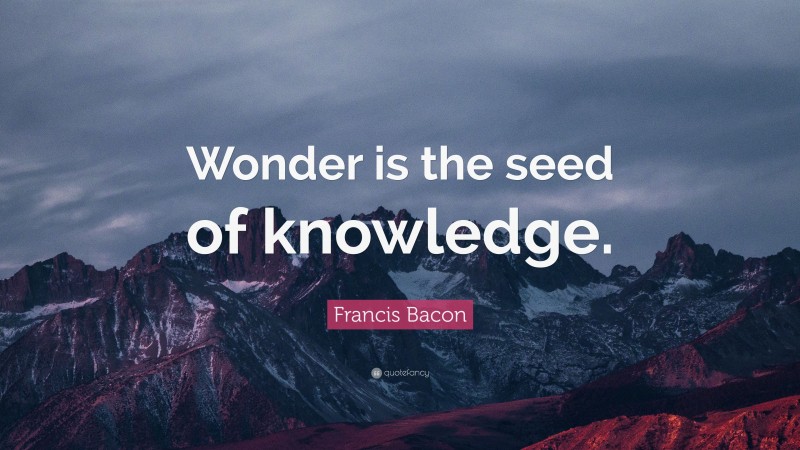 Francis Bacon Quote: “Wonder is the seed of knowledge.”