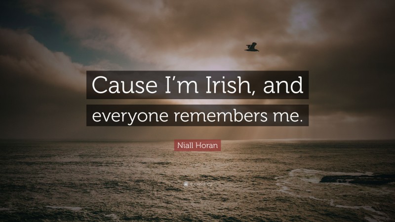 Niall Horan Quote: “Cause I’m Irish, and everyone remembers me.”