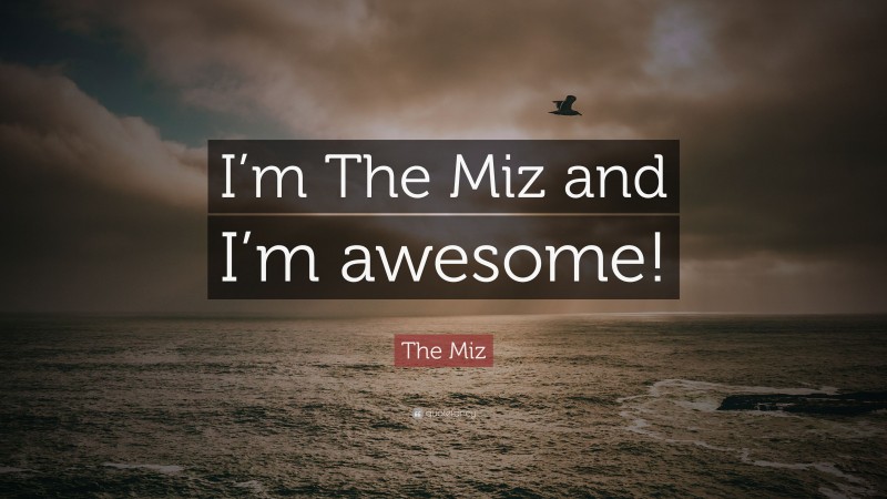 The Miz Quote: “I’m The Miz and I’m awesome!”