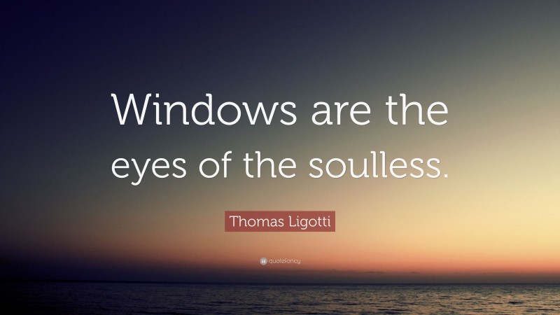 Thomas Ligotti Quote: “Windows are the eyes of the soulless.”