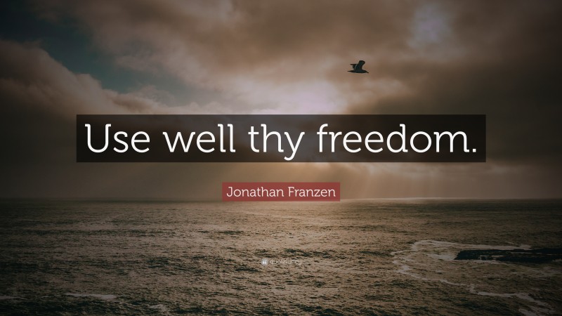 Jonathan Franzen Quote: “Use well thy freedom.”