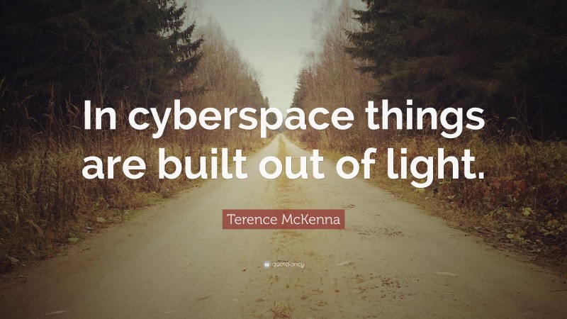 Terence McKenna Quote: “In cyberspace things are built out of light.”