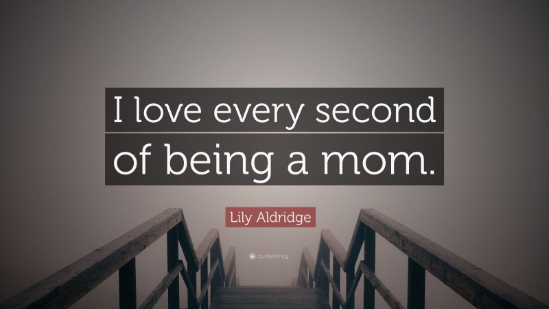 Lily Aldridge Quote: “I love every second of being a mom.”