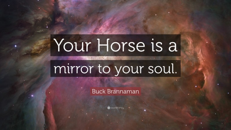Buck Brannaman Quote: “Your Horse is a mirror to your soul.”