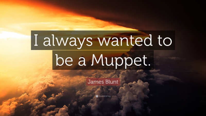 James Blunt Quote: “I always wanted to be a Muppet.”