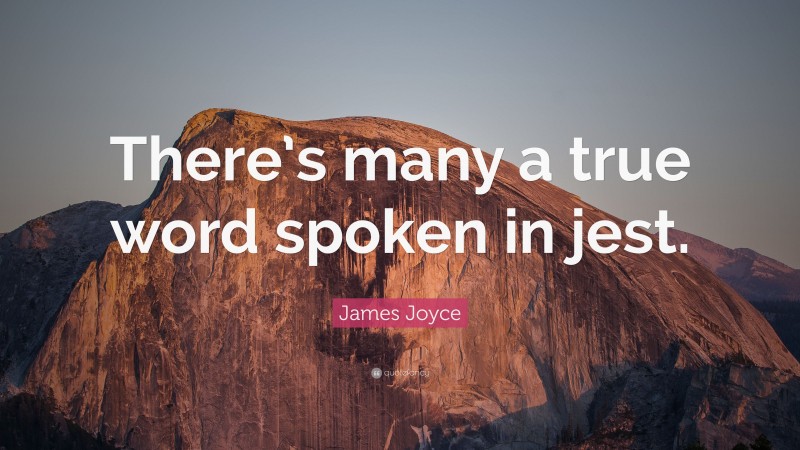 James Joyce Quote: “There’s many a true word spoken in jest.”