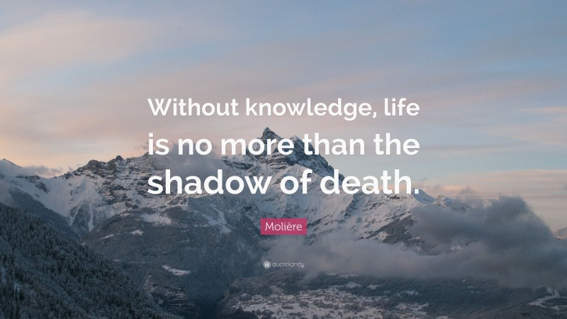Molière Quote: “Without knowledge, life is no more than the shadow of death.”