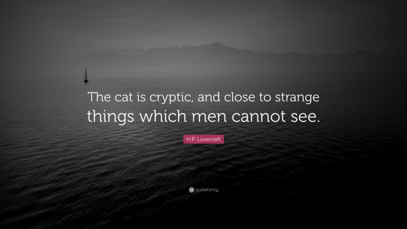 H.P. Lovecraft Quote: “The cat is cryptic, and close to strange things which men cannot see.”