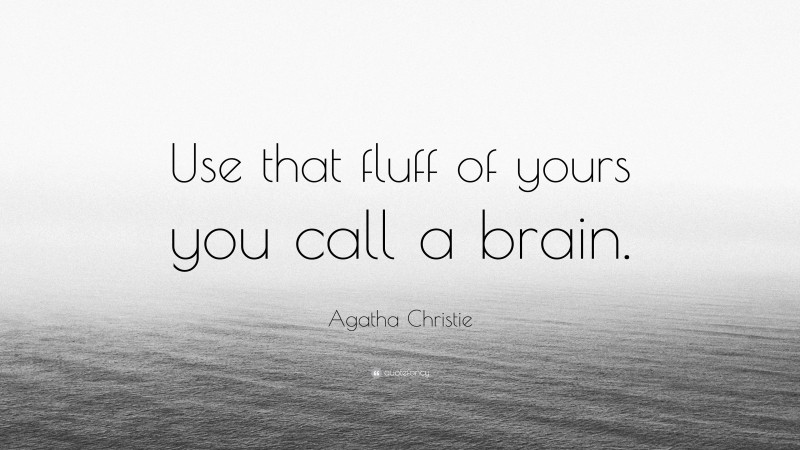 Agatha Christie Quote: “Use that fluff of yours you call a brain.”