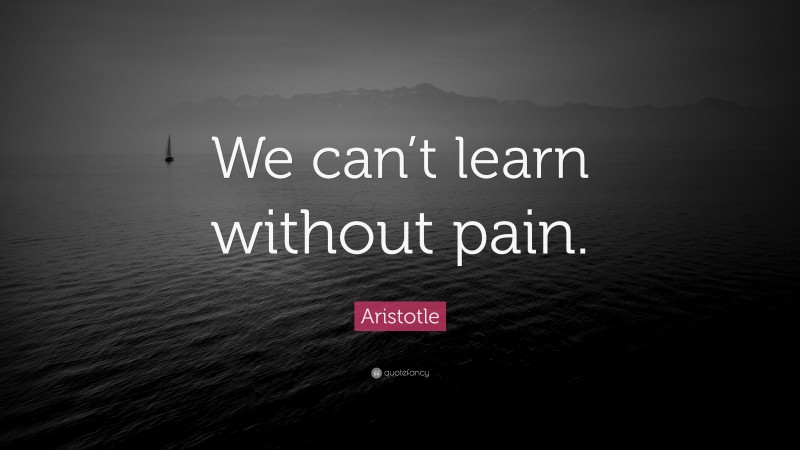 Aristotle Quote: “We can’t learn without pain.”