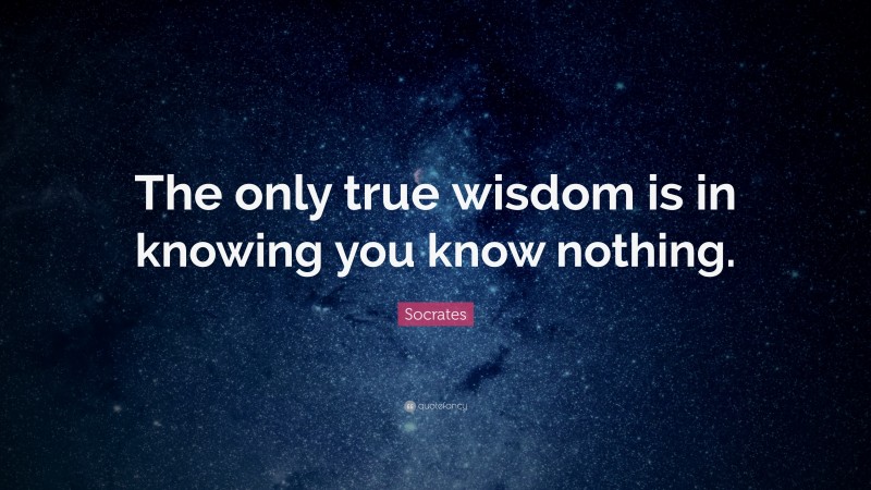 Socrates Quote: “the Only True Wisdom Is In Knowing You Know Nothing.”