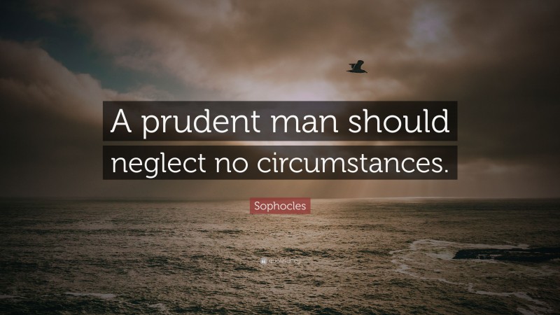 Sophocles Quote: “A prudent man should neglect no circumstances.”