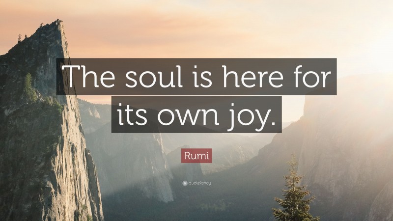 Rumi Quote: “The soul is here for its own joy.”