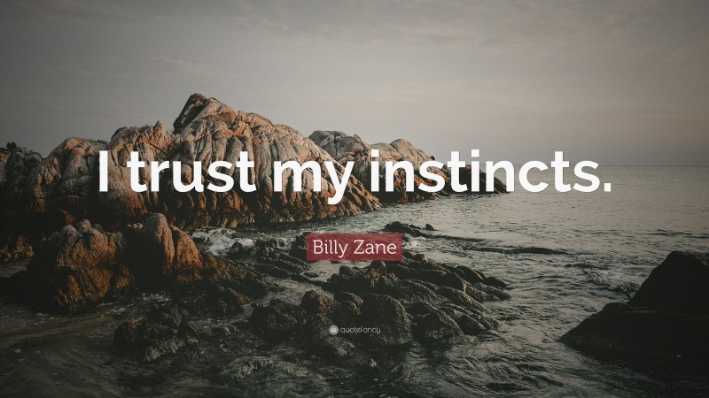 Billy Zane Quote: “I trust my instincts.”